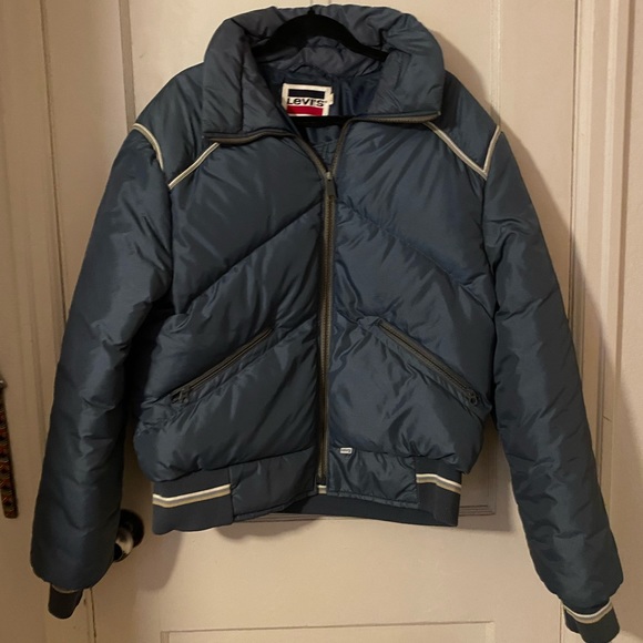 Vintage 80s Levi down filled coat jacket Men’s XL - Picture 1 of 11